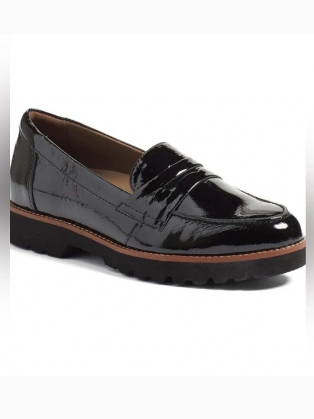 Earthies Black Patent Leather Shoes Size 8.5